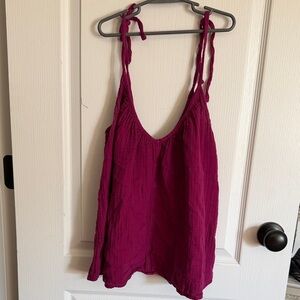 Old Navy Fuchsia Tie-Strap Tank Top